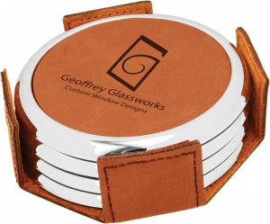 LEATHERETTE COASTER SET