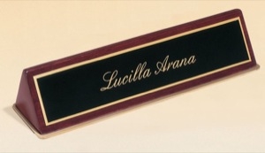 Rosewood piano-finished nameplate