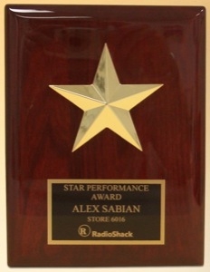 Rosewood finish board with gold tone star casting