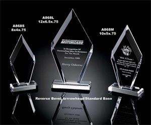 Clear Bevel Arrowhead Award