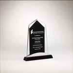 Apex Glass Award Black Base and Aluminum Accent