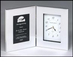 Polished Silver Aluminum Clock
