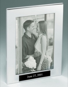 Polished aluminum picture frame