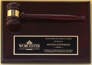 Rosewood piano-finish gavel plaque