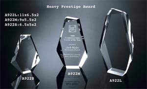 Clear Acrylic 2" Thick Jewel Bevel Award