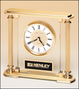 Goldtone Column Clock