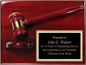 GAVEL PLAQUE