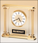 Goldtone Column Clock